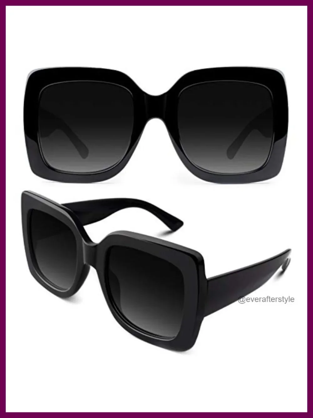 Oversized Square Frame Sunglasses Retro UV400 Protection Driving Shades